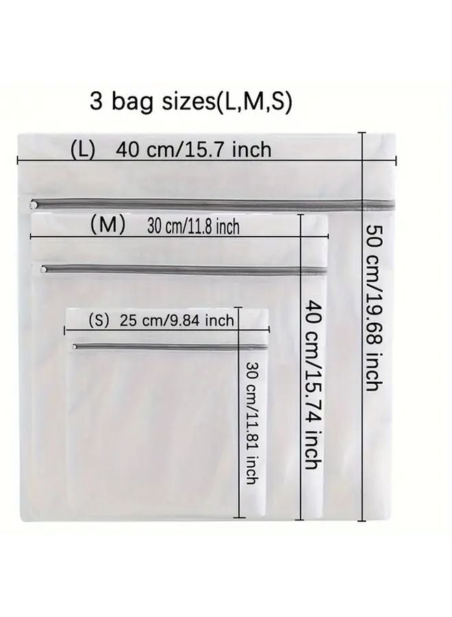 3Pcs Laundry Bags For Delicates Medium Size 30x40cm Fine Mesh Washing Bags - Image 3